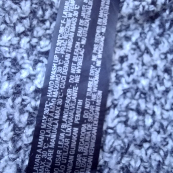 SOLD! - Zara Wool Blend Knit Sweater Coat Cardigan, Faux Leather Trim, Large - Picture 7 of 9